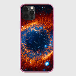 Чехол для iPhone 12 Pro Max Космическое галактическое око, цвет: 3D-малиновый