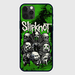 Чехол iPhone 12 Pro Max Slipknot green abstract