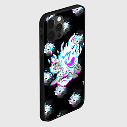 Чехол для iPhone 12 Pro Max Cyberpunk 2077 neon samurai glitch art colors, цвет: 3D-черный — фото 2