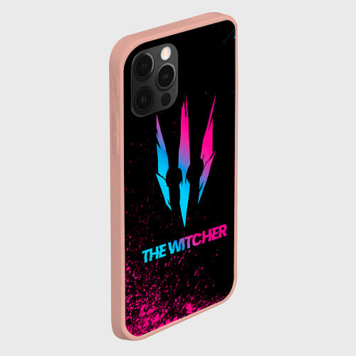 Чехол iPhone 12 Pro Max The Witcher - neon gradient / 3D-Светло-розовый – фото 2