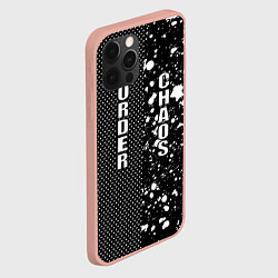 Чехол для iPhone 12 Pro Max Порядок и хаос на гранжевом фоне из точек и клякс, цвет: 3D-светло-розовый — фото 2