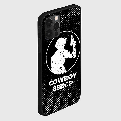 Чехол iPhone 12 Pro Max Cowboy Bebop с потертостями на темном фоне / 3D-Черный – фото 2