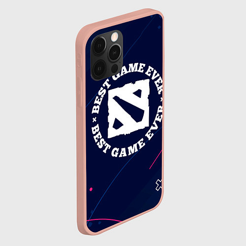 Чехол iPhone 12 Pro Max Символ Dota и надпись best game ever / 3D-Светло-розовый – фото 2