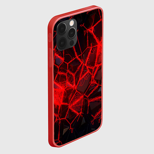 Чехол iPhone 12 Pro Max Кристаллы в красных нитях / 3D-Красный – фото 2