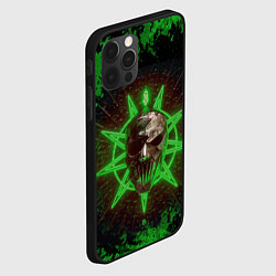 Чехол для iPhone 12 Pro Max Slipknot green star, цвет: 3D-черный — фото 2