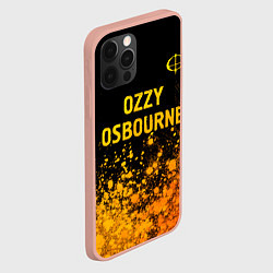 Чехол для iPhone 12 Pro Max Ozzy Osbourne - gold gradient: символ сверху, цвет: 3D-светло-розовый — фото 2