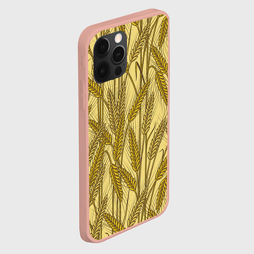 Чехол iPhone 12 Pro Max Винтажные колоски пшеницы / 3D-Светло-розовый – фото 2