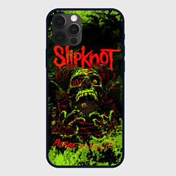 Чехол для iPhone 12 Pro Max Slipknot green череп, цвет: 3D-черный