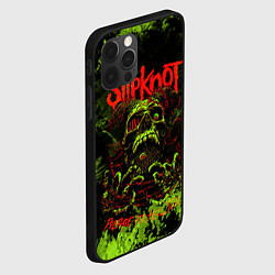 Чехол для iPhone 12 Pro Max Slipknot green череп, цвет: 3D-черный — фото 2