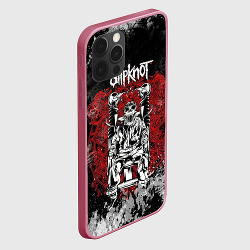 Чехол iPhone 12 Pro Max Slipknot скелет / 3D-Малиновый – фото 2