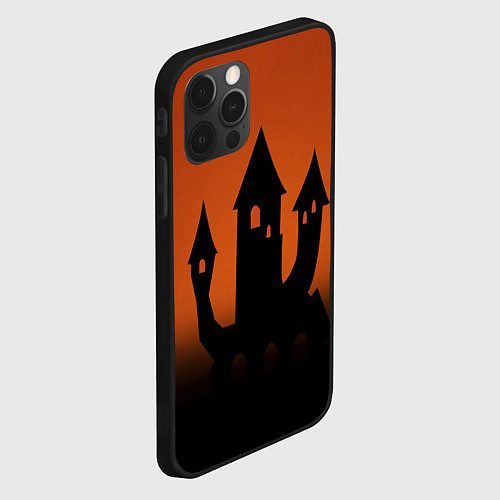 Чехол iPhone 12 Pro Max Halloween - замок ведьм / 3D-Черный – фото 2