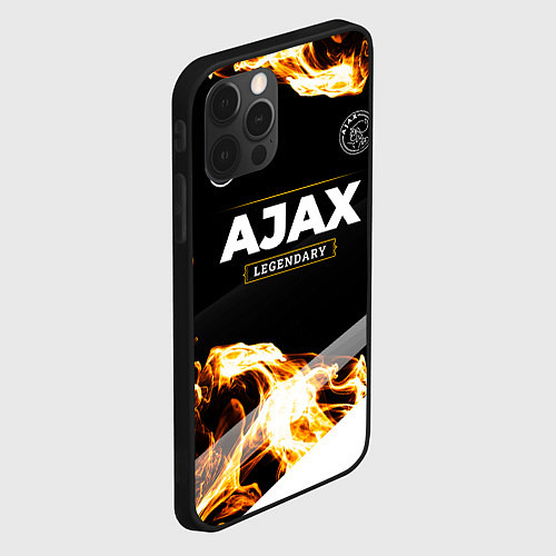 Чехол iPhone 12 Pro Max Ajax legendary sport fire / 3D-Черный – фото 2