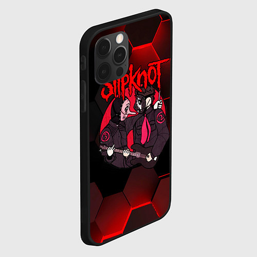 Чехол iPhone 12 Pro Max Slipknot art black / 3D-Черный – фото 2