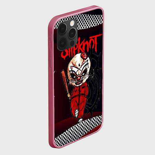 Чехол iPhone 12 Pro Max Slipknot бита / 3D-Малиновый – фото 2