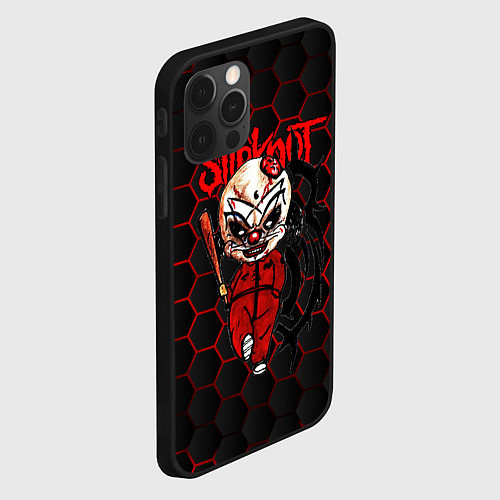 Чехол iPhone 12 Pro Max Slipknot объемные соты / 3D-Черный – фото 2