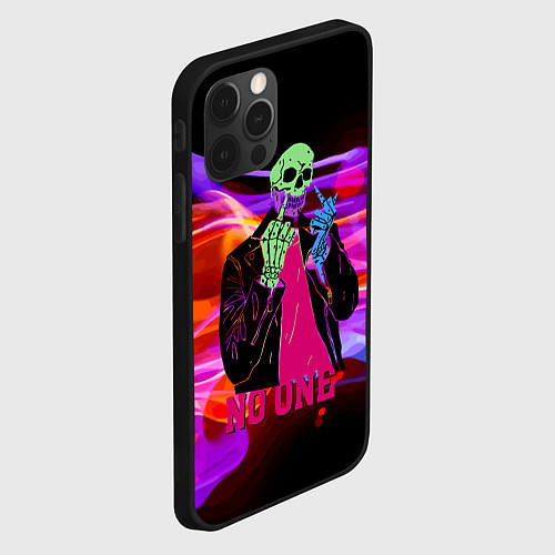 Чехол iPhone 12 Pro Max Никто - Skull - Flame / 3D-Черный – фото 2