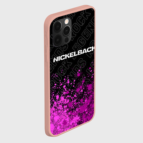 Чехол iPhone 12 Pro Max Nickelback rock legends: символ сверху / 3D-Светло-розовый – фото 2