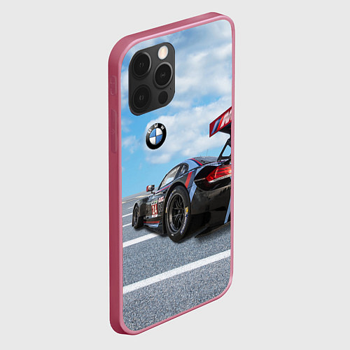 Чехол iPhone 12 Pro Max BMW racing team - Motorsport - M Performance / 3D-Малиновый – фото 2