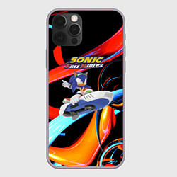 Чехол для iPhone 12 Pro Max Sonic Free Riders - Hedgehog, цвет: 3D-серый