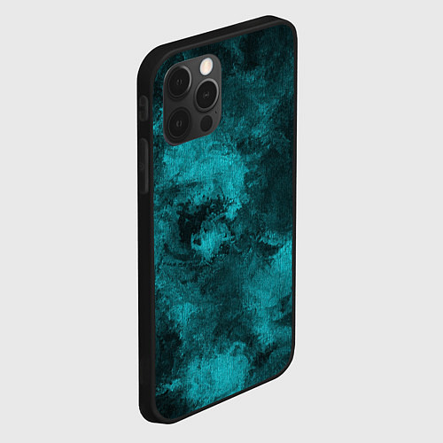 Чехол iPhone 12 Pro Max Малахитовая абстракция / 3D-Черный – фото 2