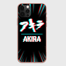 Чехол для iPhone 12 Pro Max Символ Akira в стиле glitch на темном фоне, цвет: 3D-светло-розовый