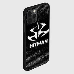Чехол для iPhone 12 Pro Max Hitman с потертостями на темном фоне, цвет: 3D-черный — фото 2