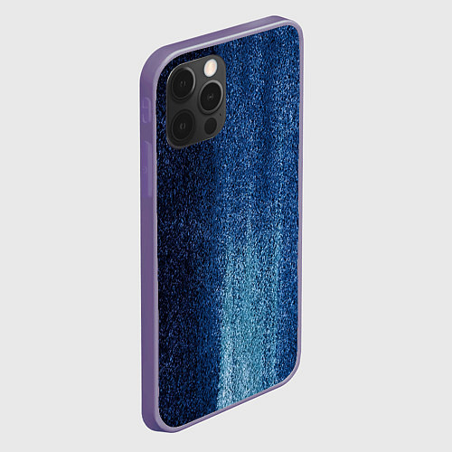 Чехол iPhone 12 Pro Max Синие блёстки во тьме / 3D-Серый – фото 2