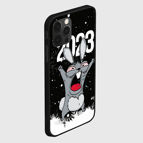 Чехол iPhone 12 Pro Max Злой кролик 2023 / 3D-Черный – фото 2