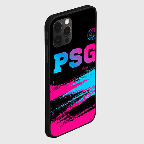 Чехол iPhone 12 Pro Max PSG - neon gradient: символ сверху / 3D-Черный – фото 2