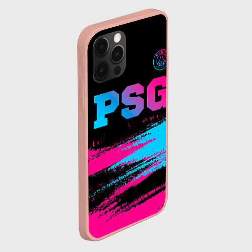 Чехол iPhone 12 Pro Max PSG - neon gradient: символ сверху / 3D-Светло-розовый – фото 2