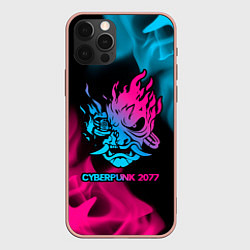 Чехол для iPhone 12 Pro Max Cyberpunk 2077 - neon gradient, цвет: 3D-светло-розовый
