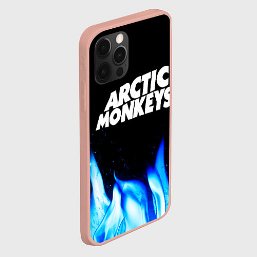 Чехол iPhone 12 Pro Max Arctic Monkeys blue fire / 3D-Светло-розовый – фото 2