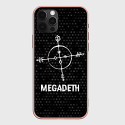 Чехол для iPhone 12 Pro Max Megadeth glitch на темном фоне, цвет: 3D-светло-розовый