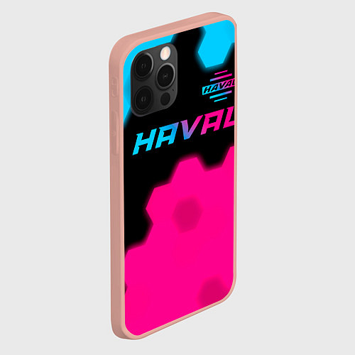 Чехол iPhone 12 Pro Max Haval - neon gradient: символ сверху / 3D-Светло-розовый – фото 2