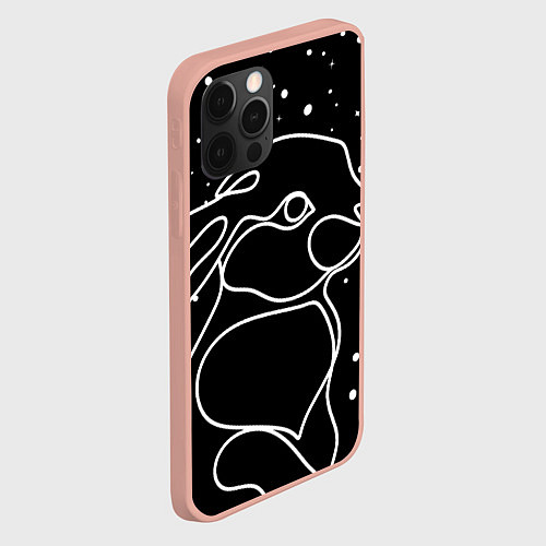 Чехол iPhone 12 Pro Max Кролик и снегопад / 3D-Светло-розовый – фото 2