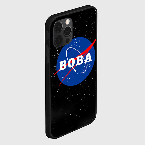 Чехол iPhone 12 Pro Max Вова Наса космос / 3D-Черный – фото 2