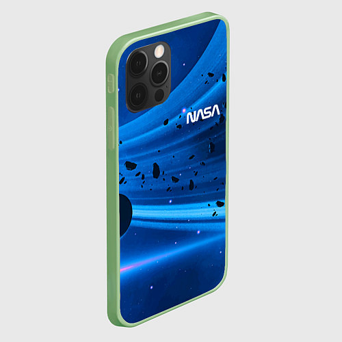 Чехол iPhone 12 Pro Max Космическое пространство - NASA - Planet / 3D-Салатовый – фото 2