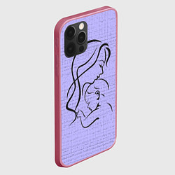 Чехол для iPhone 12 Pro Max Мама с ребёнком, цвет: 3D-малиновый — фото 2