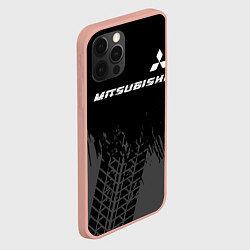 Чехол для iPhone 12 Pro Max Mitsubishi speed на темном фоне со следами шин: си, цвет: 3D-светло-розовый — фото 2