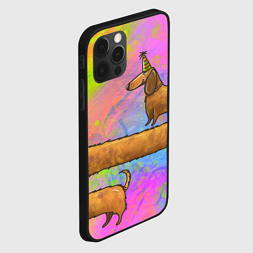 Чехол iPhone 12 Pro Max Очень-очень длинная такса / 3D-Черный – фото 2