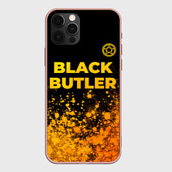 Чехол для iPhone 12 Pro Max Black Butler - gold gradient: символ сверху, цвет: 3D-светло-розовый