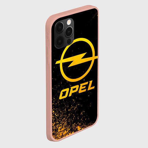 Чехол iPhone 12 Pro Max Opel - gold gradient / 3D-Светло-розовый – фото 2