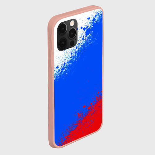 Чехол iPhone 12 Pro Max Флаг России - триколор / 3D-Светло-розовый – фото 2