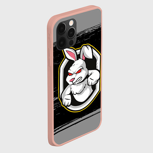 Чехол iPhone 12 Pro Max Rabbit злейший / 3D-Светло-розовый – фото 2