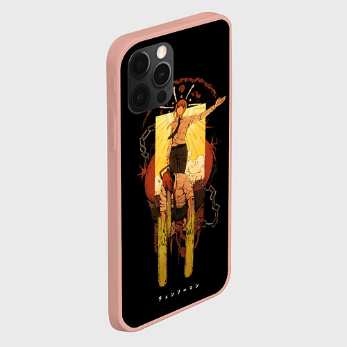 Чехол iPhone 12 Pro Max Макима и пила / 3D-Светло-розовый – фото 2