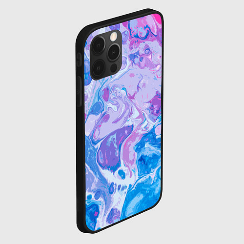 Чехол iPhone 12 Pro Max Абстрактные разводы краски / 3D-Черный – фото 2