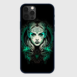 Чехол iPhone 12 Pro Max Готическая ведьма на чёрном фоне