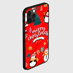 Чехол для iPhone 12 Pro Max Merry christmas art, цвет: 3D-черный — фото 2