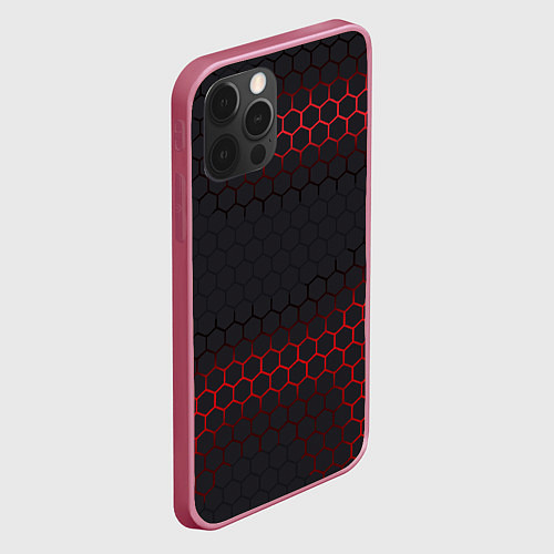 Чехол iPhone 12 Pro Max Броня из стали красная / 3D-Малиновый – фото 2