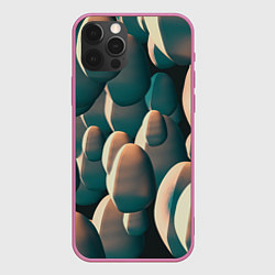 Чехол для iPhone 12 Pro Max Множество абстрактных летающих камней, цвет: 3D-малиновый